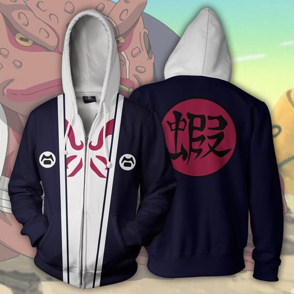 Unisex Trendy Hokage 3D Printed Zipper Cosplay Hoodie