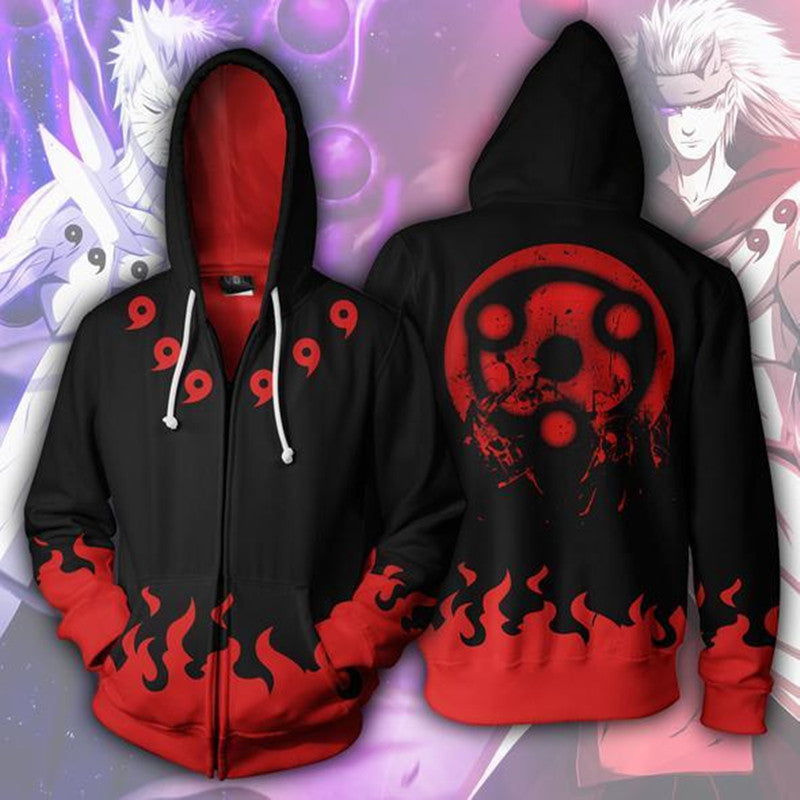 Unisex Trendy Hokage 3D Printed Zipper Cosplay Hoodie