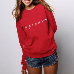 Friends Letter Pattern Crew Neck Long Sleeve Sweatshirt