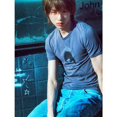 JUHOON Same Portrait Print Cotton Top
