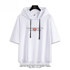 Casual Anime Cos Hooded Short-sleeved Loose Top