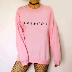 Friends Letter Pattern Crew Neck Long Sleeve Sweatshirt