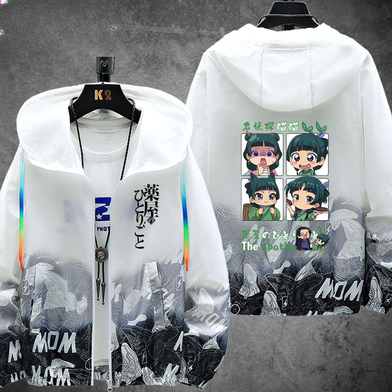 Girl's Anime Sunscreen Zipper Jacket