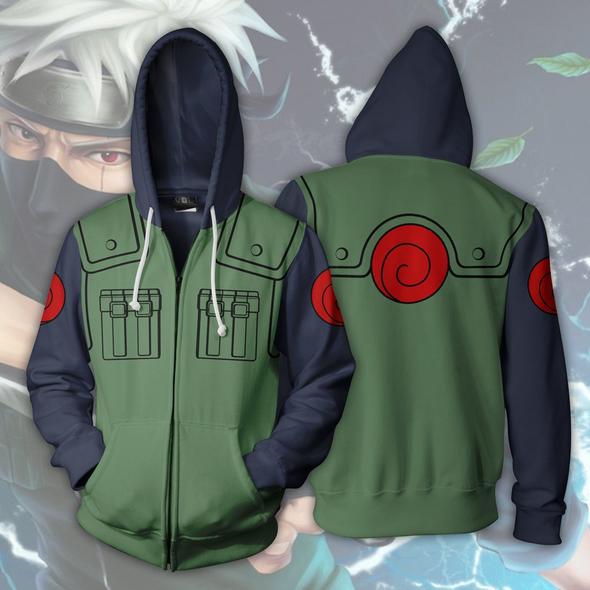 Unisex Trendy Hokage 3D Printed Zipper Cosplay Hoodie