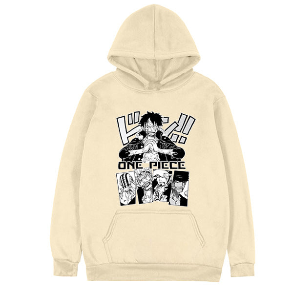 Unisex Casual Luffy Print Loose Hoodie