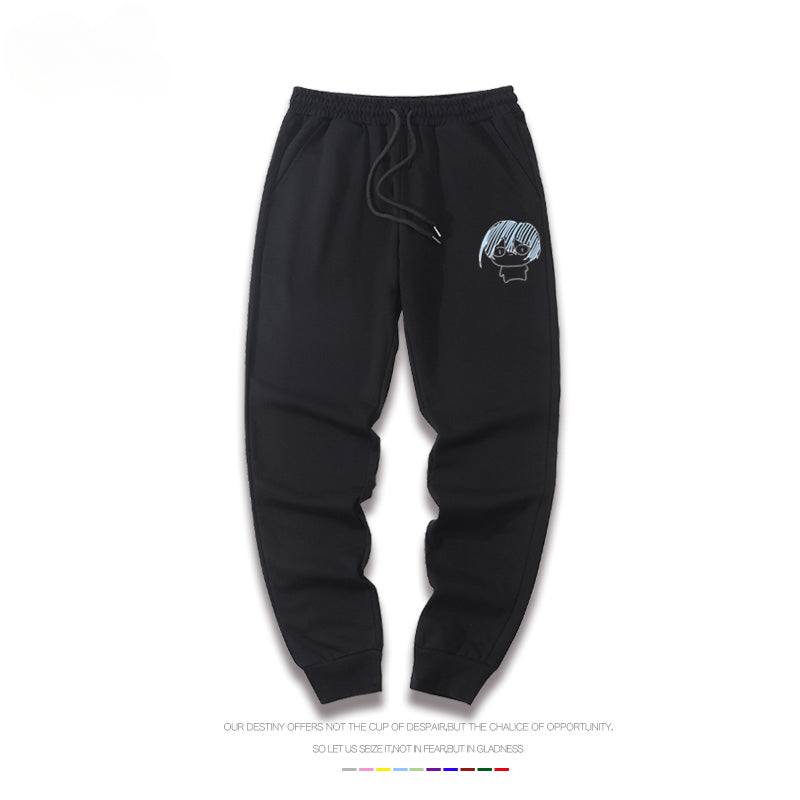 Casual Anime Logo Drawstring Sweatpants