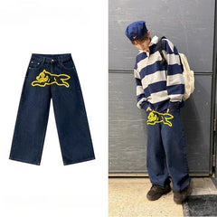 JUHOON College Style Striped sweatshirt Jeans