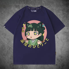 Girl's Anime Pattern Short Sleeve T-Shirt