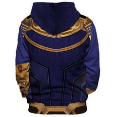 Cool Thanos Digital Print Long Sleeve Pullover Hoodie