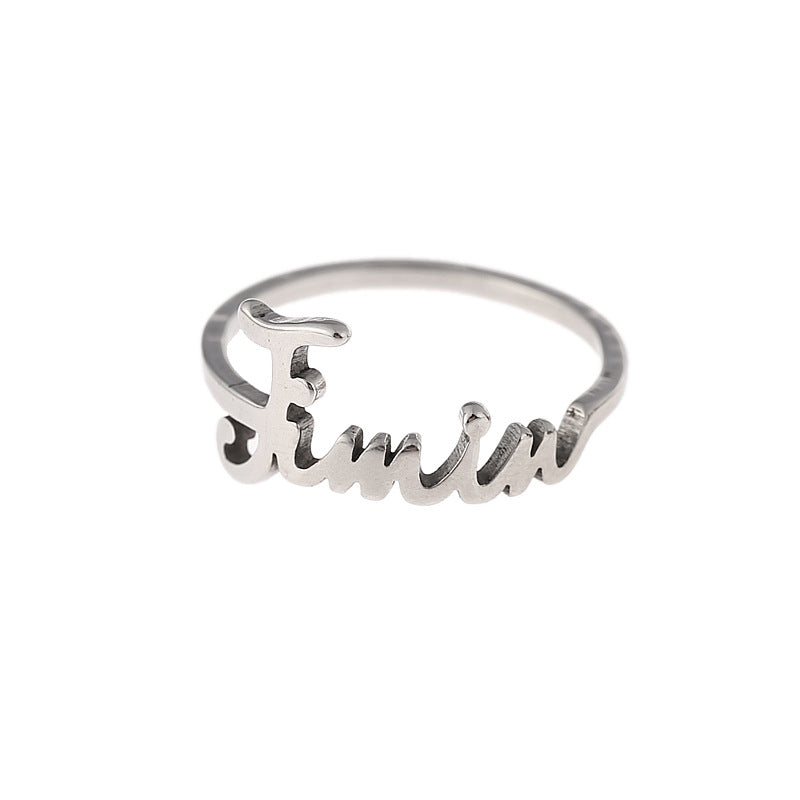 Chic Titanium Steel Kpop Logo Ring