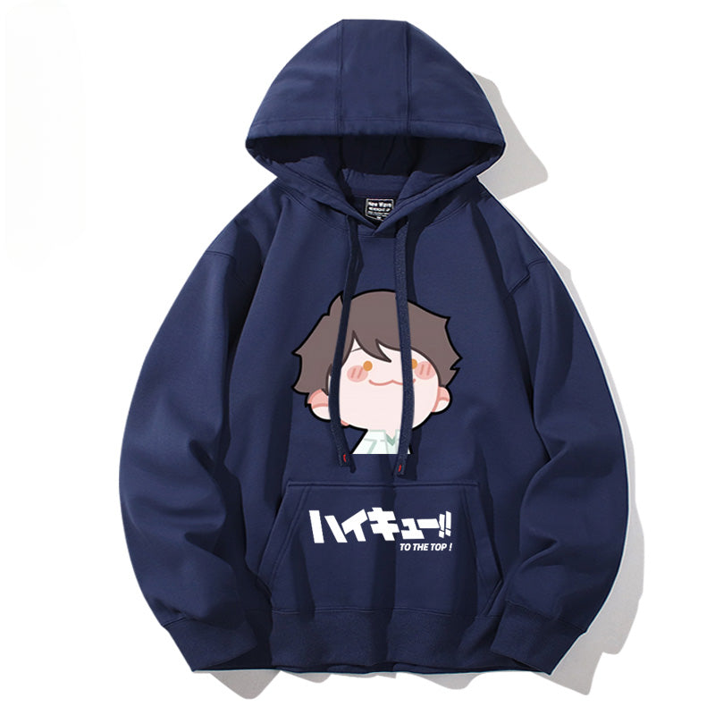 Cute Anime Pattern Printed Pullover Hoodie