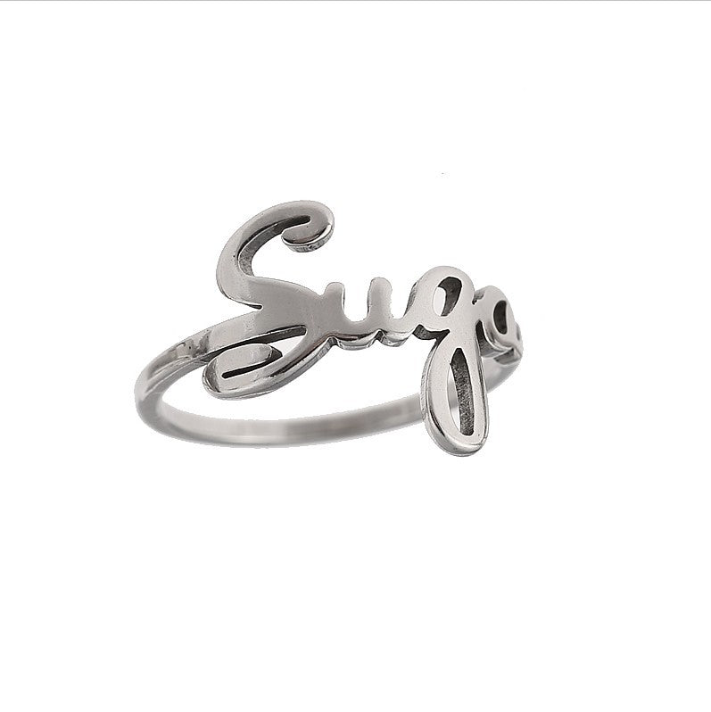 Chic Titanium Steel Kpop Logo Ring