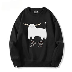 Unisex Anime Print Crew Neck Sweatshirt