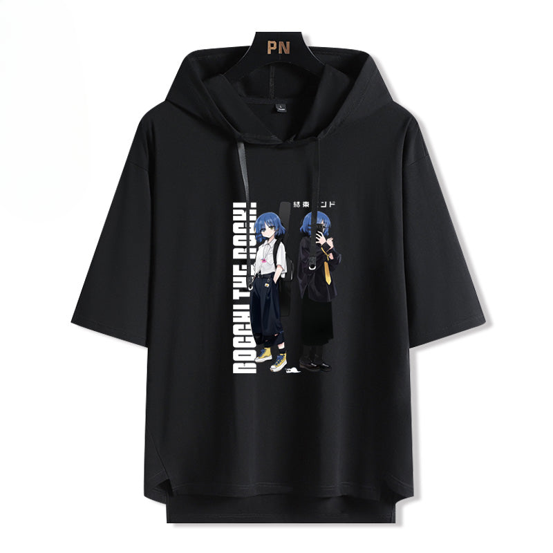 Casual Anime Hooded Short Sleeve T-Shirt