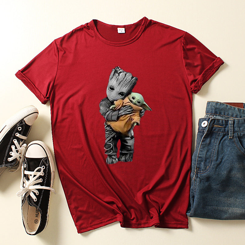 Casual Unisex Groot Printed Loose T-shirt