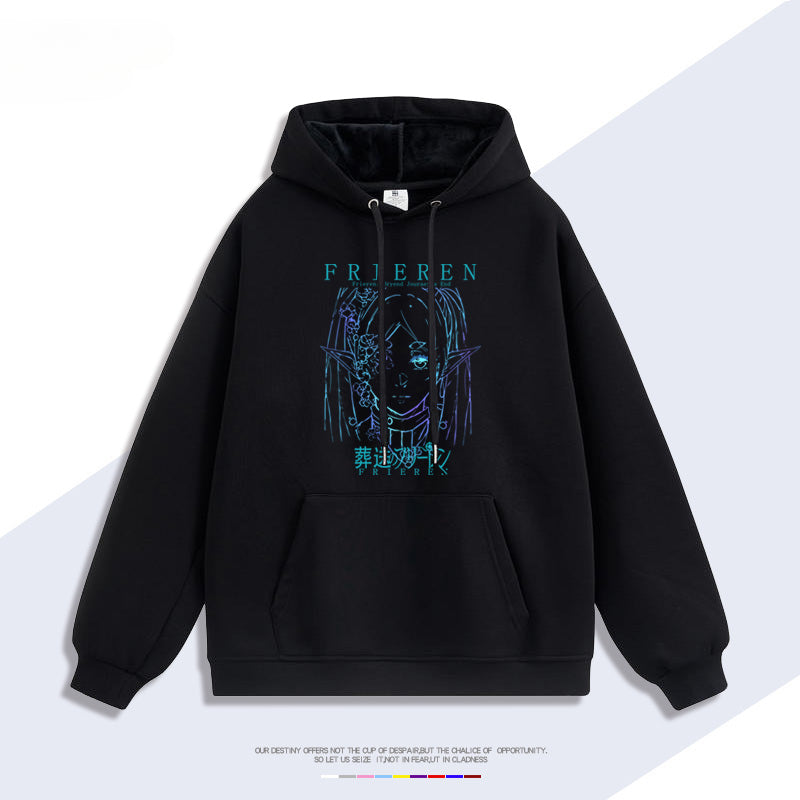 Unisex Anime Graphic Print Loose Hoodie