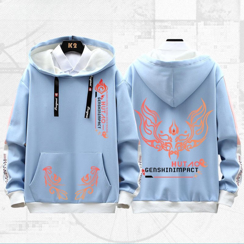 Unisex Game Hutao Graphic Loose Hoodie