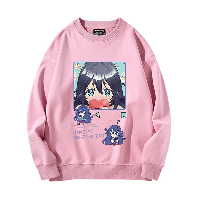 Cute Anime Printed Crew Neck Sweatshirt