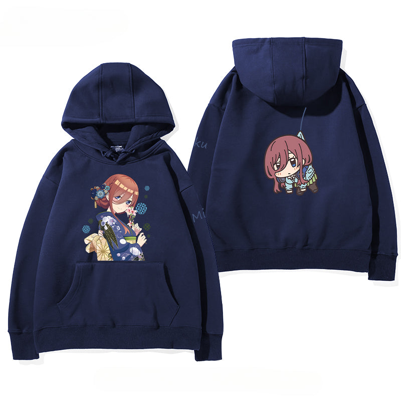 Women's Anime Nakano Print Loose Hoodie