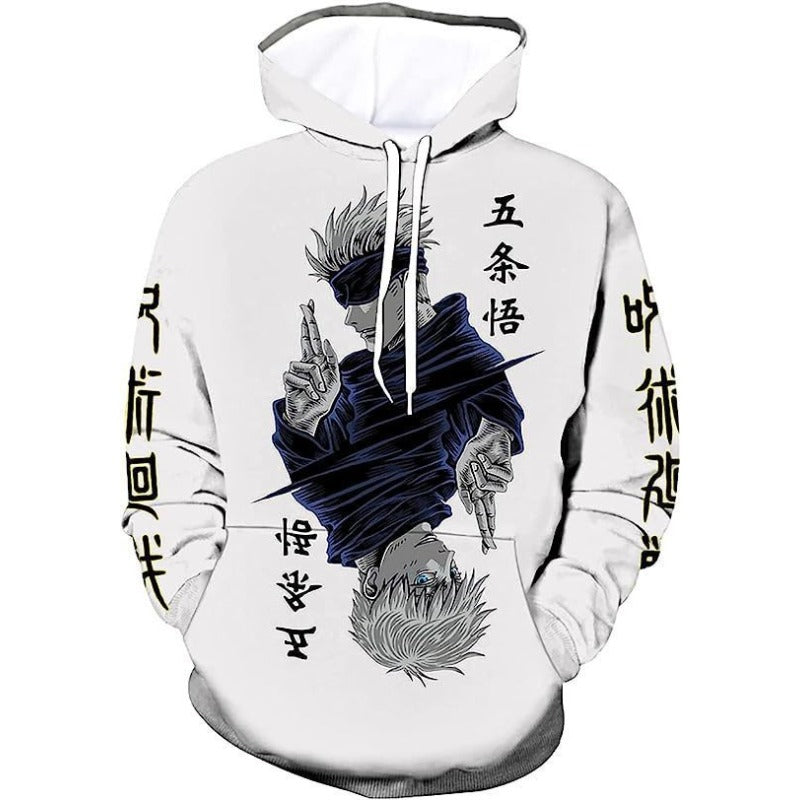 Men's Anime Gojo Digital Print Hoodie