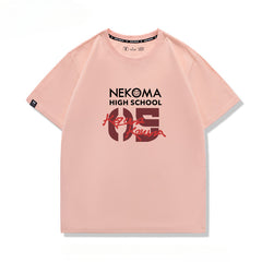 Unisex Nekoma High Short-sleeved Cotton T-shirt