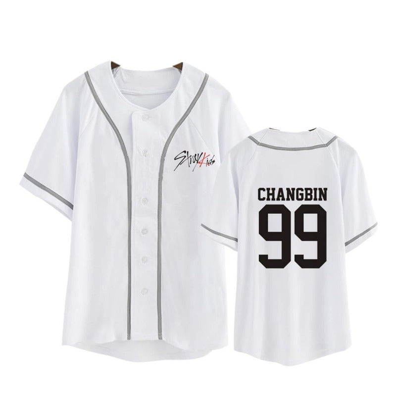 Kpop Logo Loose Baseball Jersey T-shirt