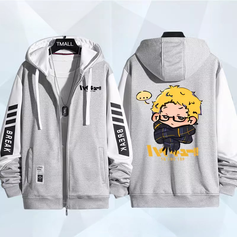 Unisex Hinata Anime Zipper Thin Coat