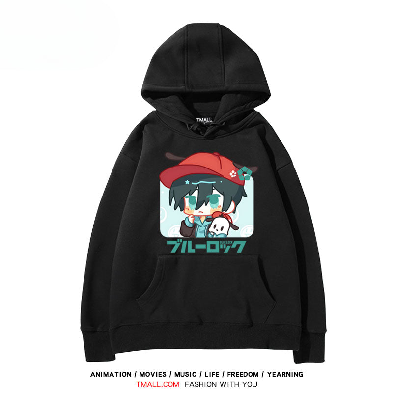 Cute Anime Printed Drawstring Hoodie