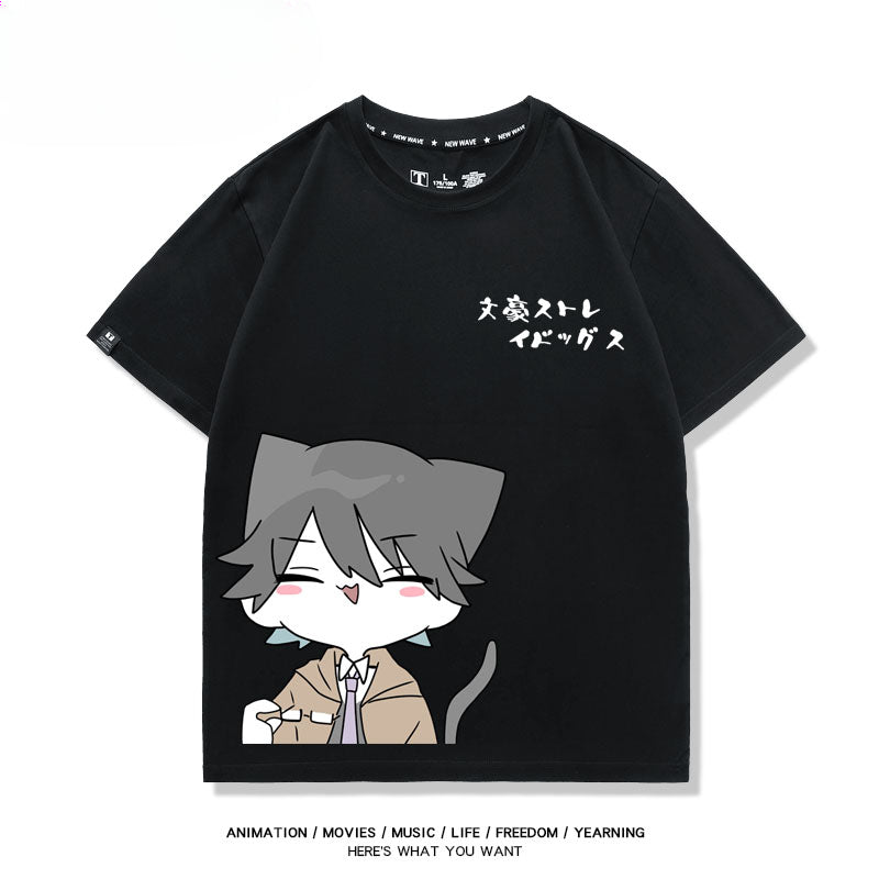 Unisex Anime Graphic Cotton Loose T-Shirt