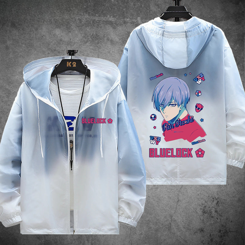 Unisex Anime Print Zipper Sunscreen Thin Jacket