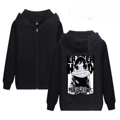 Unisex Anime Printed Loose Zipper Hoodie