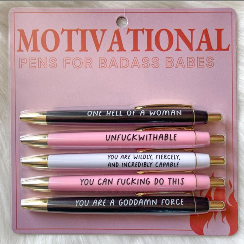 Motivational Encouraging 5 Ballpoint Pen Set