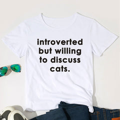 Introverted But Willing To Discuss Cats Graphic Tee