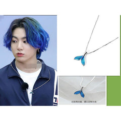 Blue Whale Tail Pendant Necklace