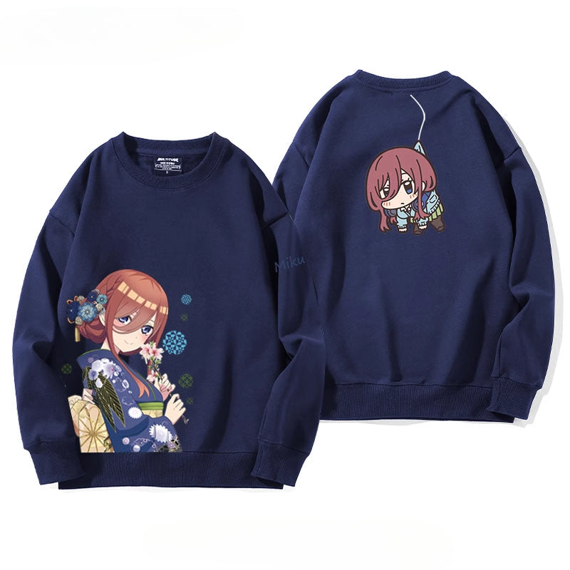 Nakano Anime Round Neck Loose Sweatshirt