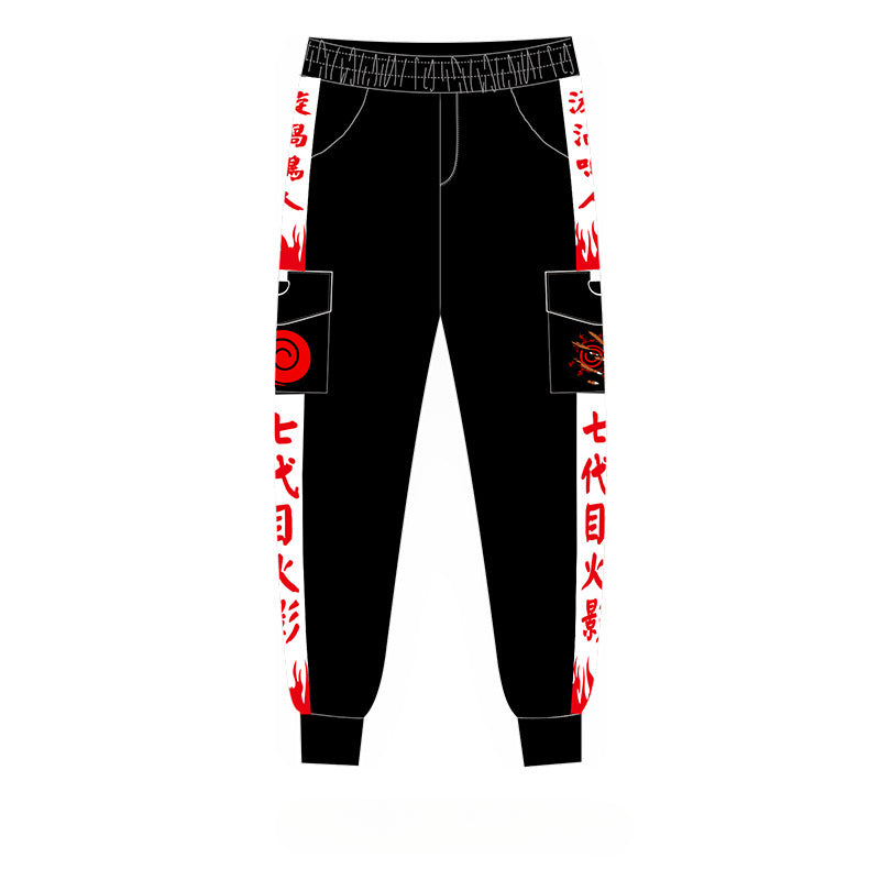 Trendy Men's Anime Letter Casual Trousers