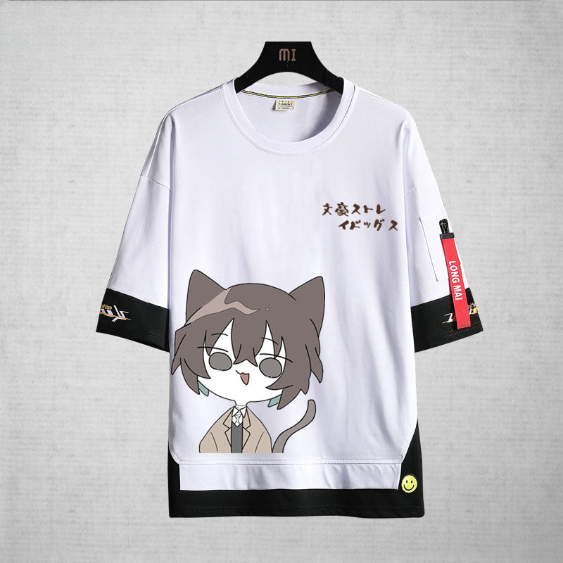 Chic Anime Cotton Loose Crew Neck T-Shirt