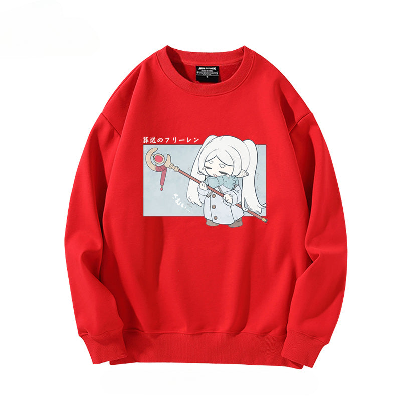 Women's Anime Print Crew Neck Sweatshirt