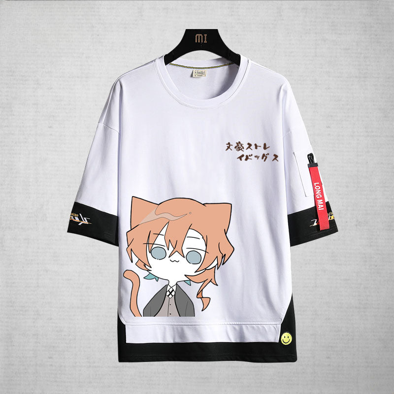 Chic Anime Cotton Loose Crew Neck T-Shirt