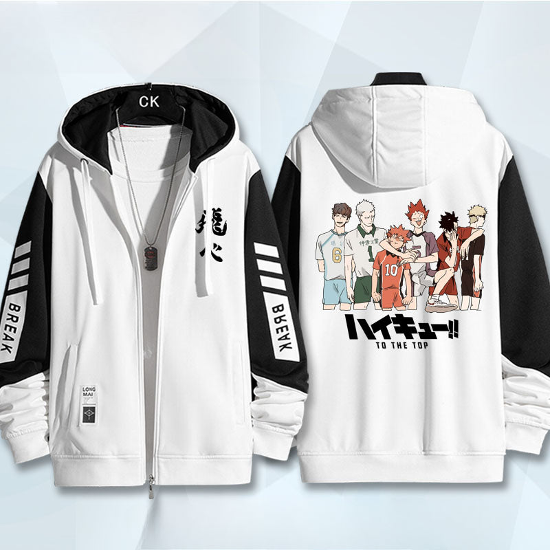 Unisex Anime Long-sleeved Zipper Coat