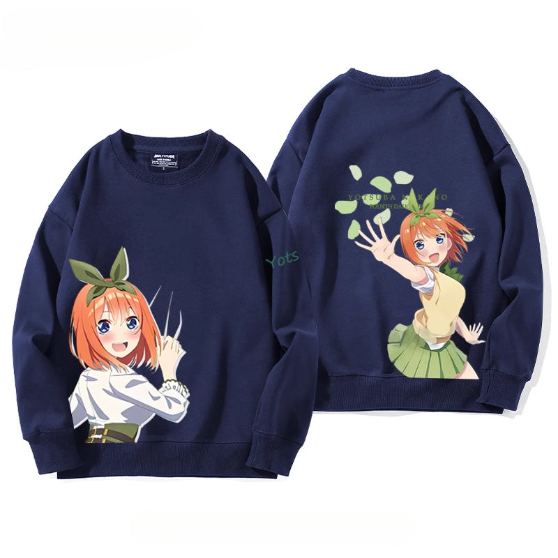 Nakano Anime Round Neck Loose Sweatshirt