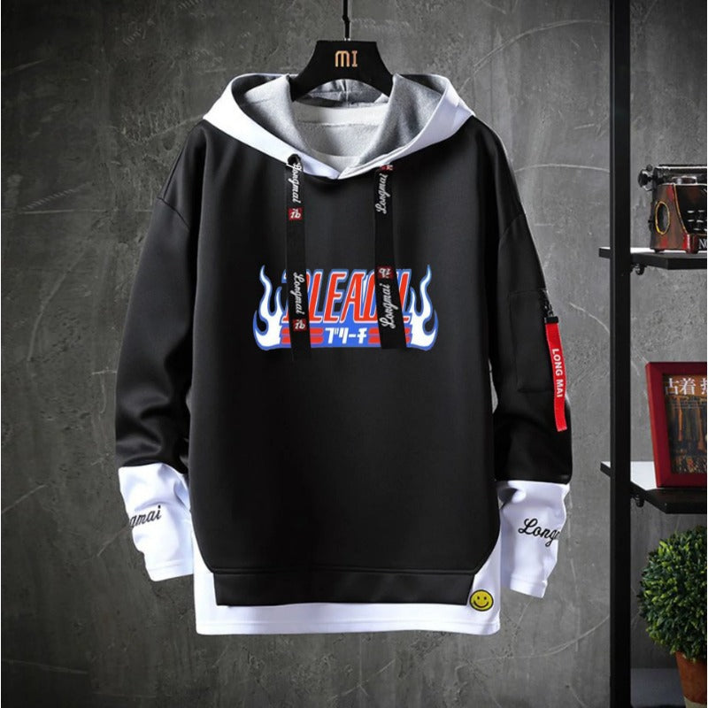 Trendy Men's Anime Loose Pullover Hoodie