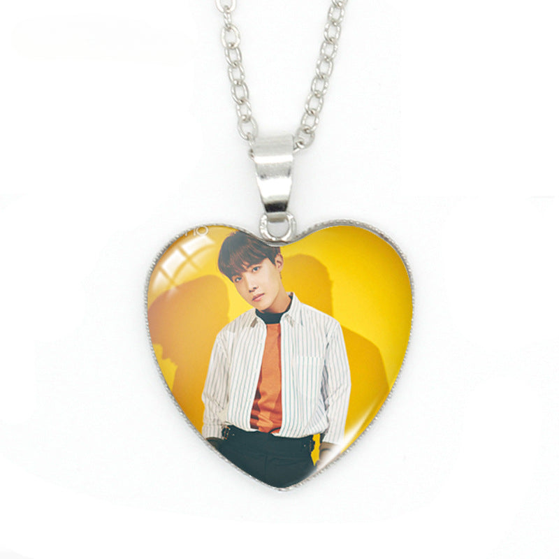 Chic Kpop Heart-shaped Gem Necklace