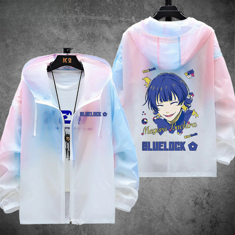 Unisex Anime Print Zipper Sunscreen Thin Jacket