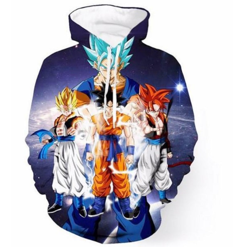 Unisex Anime Saiyan Digital Print Sports Hoodie