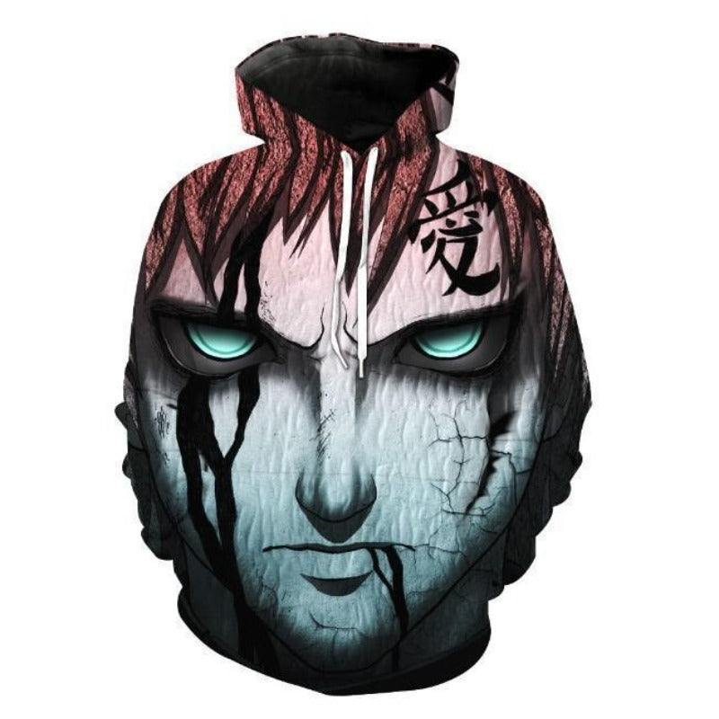 Unisex Anime 3D Digital Print Pocket Pullover Hoodie