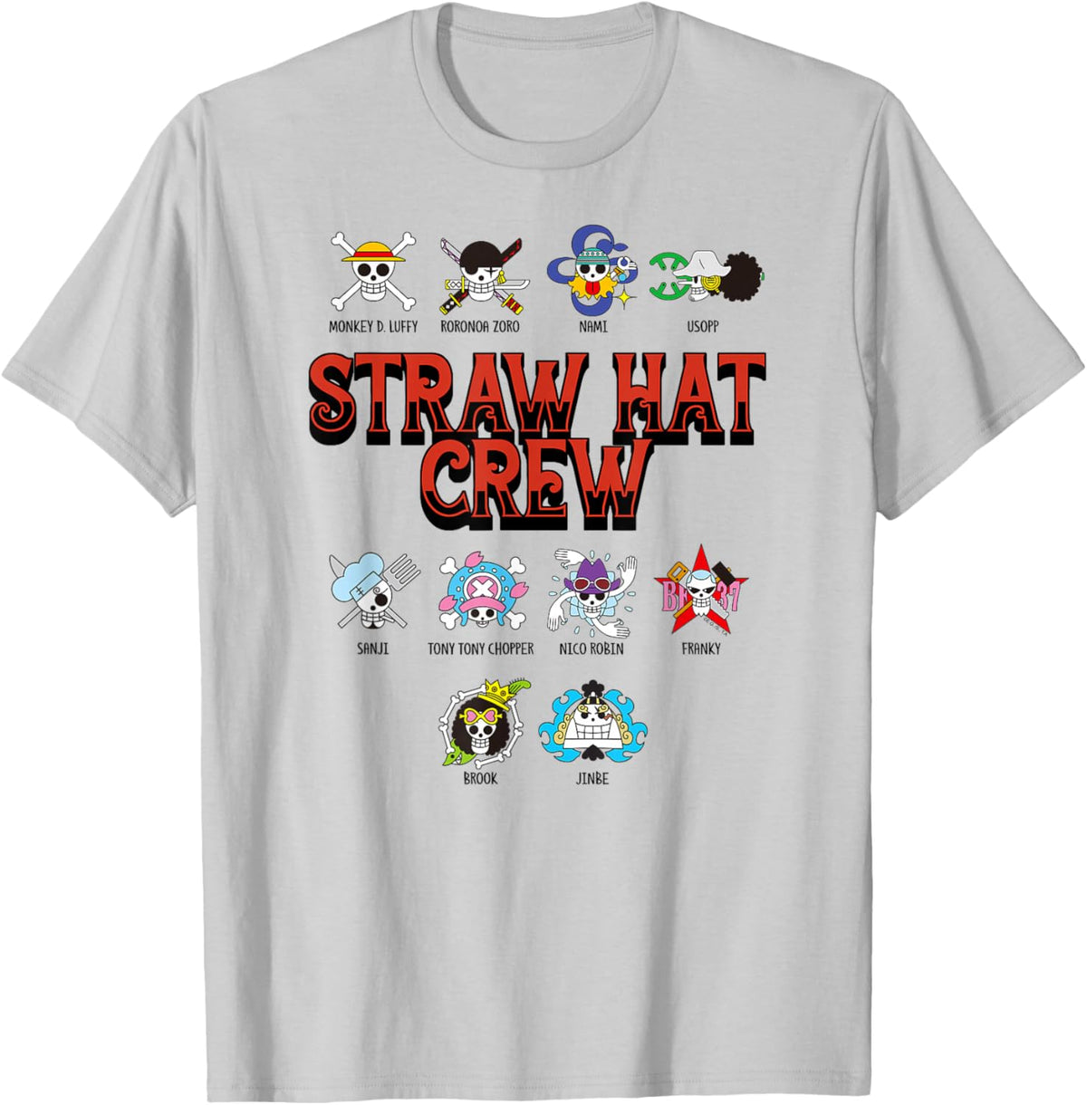 Anime Straw Hat Crew Jolly Roger Logos T-Shirt