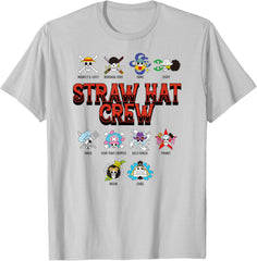 Anime Straw Hat Crew Jolly Roger Logos T-Shirt