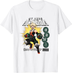Katsuki Bakugo Burst with Icons Anime T-Shirt