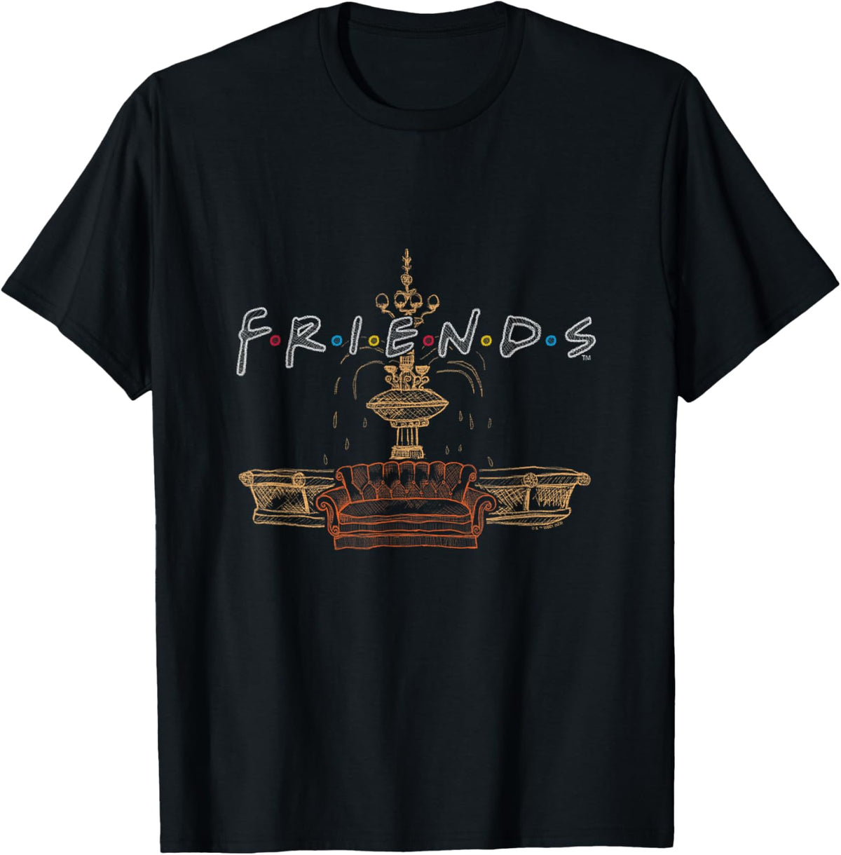 Friends Couch Fountain Graphic T-Shirt